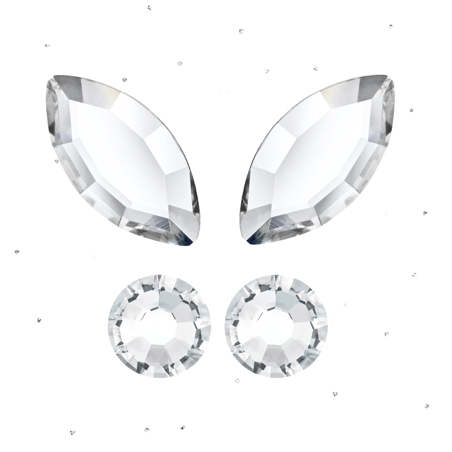 4 piece butterfly tooth gem crystaldesign, butterfly tooth gems 