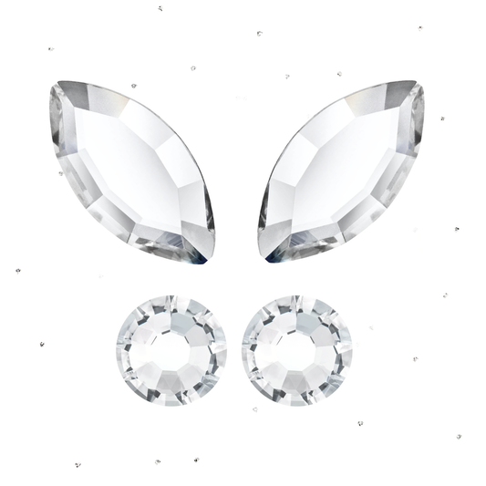 4 piece butterfly tooth gem crystaldesign, butterfly tooth gems 