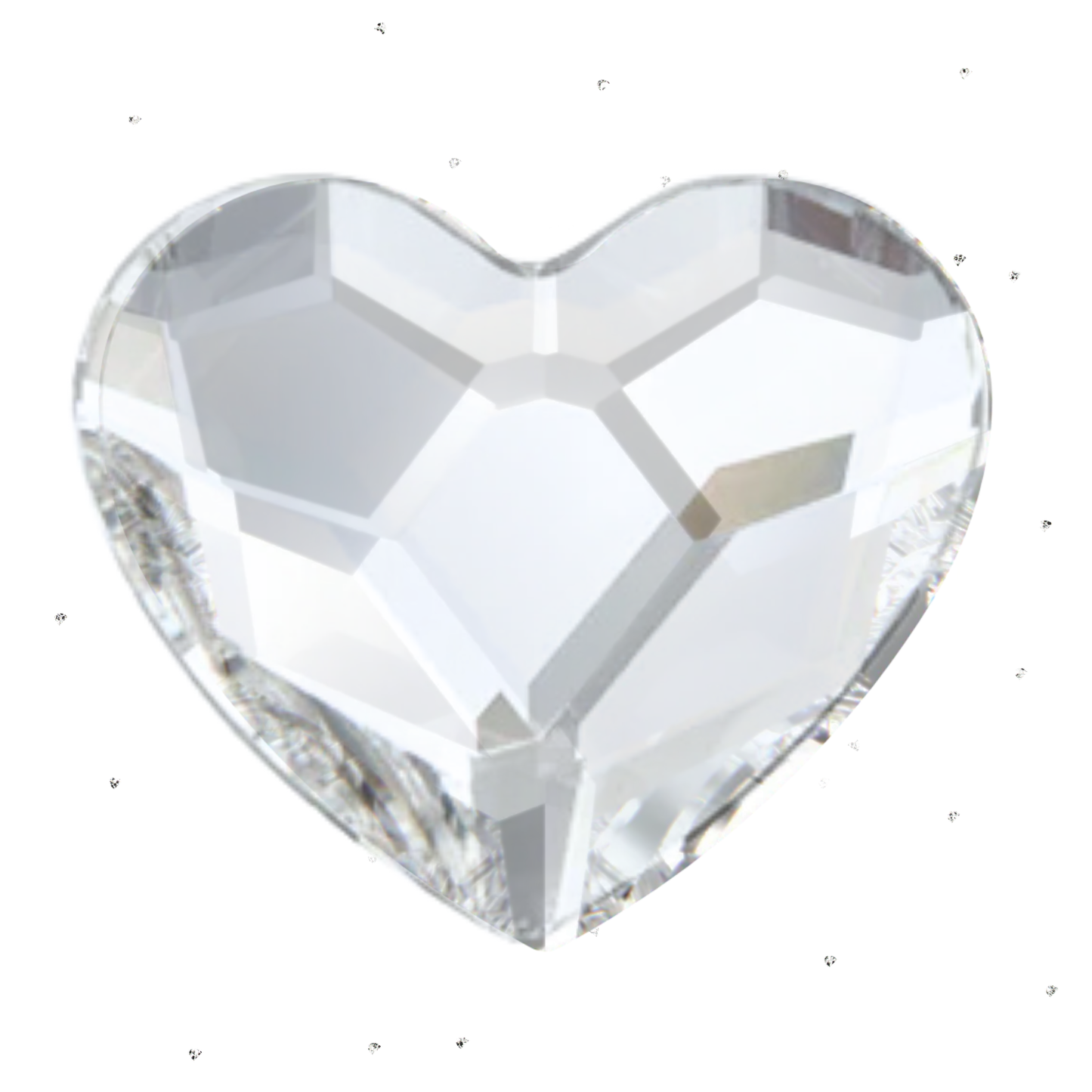 Clear heart-shaped  tooth gems, lead free crystals, tooth gem supplies
