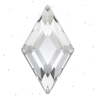 Clear diamond-shaped rhombus crystal lead free tooth gems 