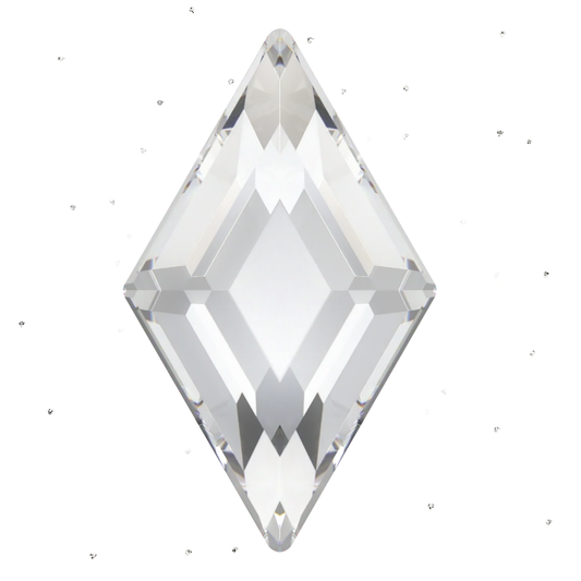 Clear diamond-shaped rhombus crystal lead free tooth gems 
