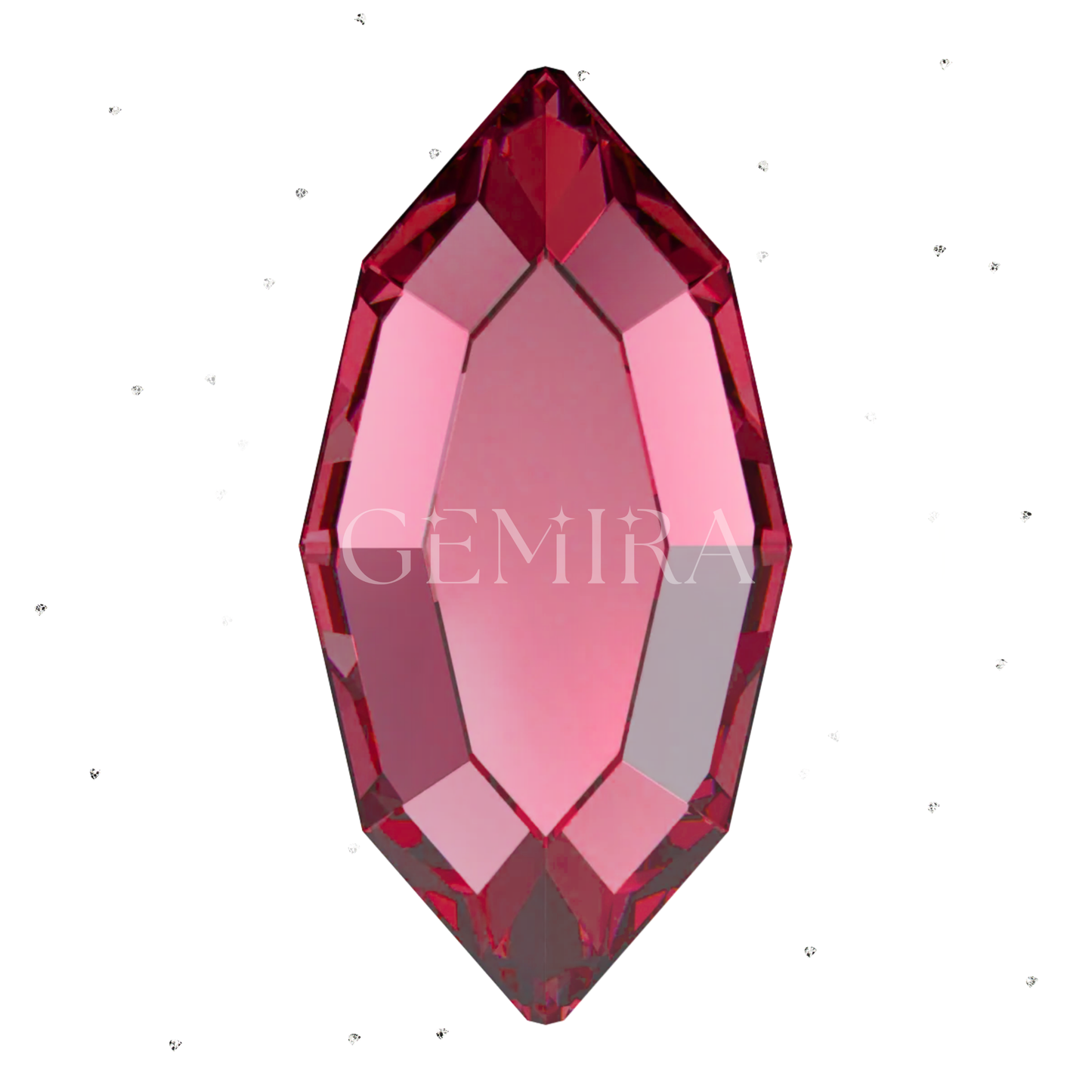 Raspberry Red Navette Tooth Gem Crystals