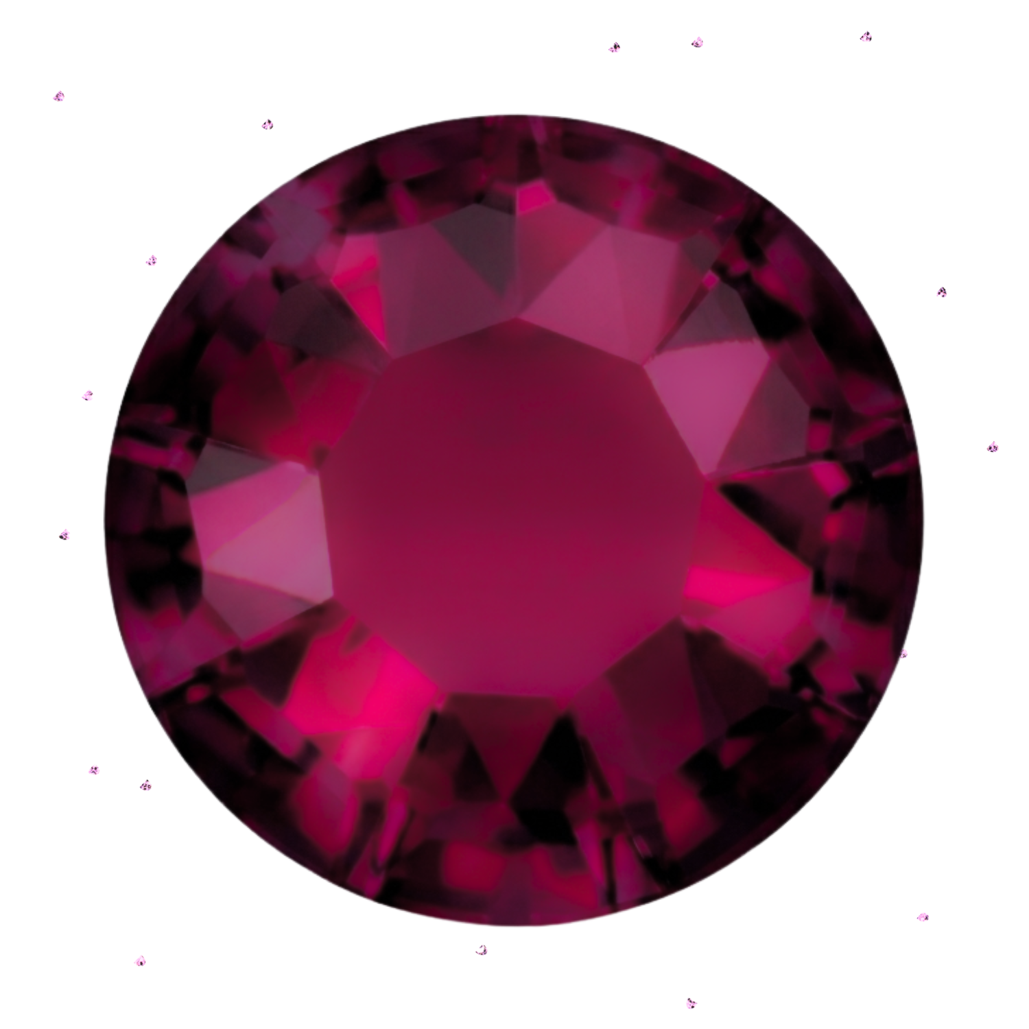 Round red purple fuchsia tooth gem crystal lead free tooth gems 